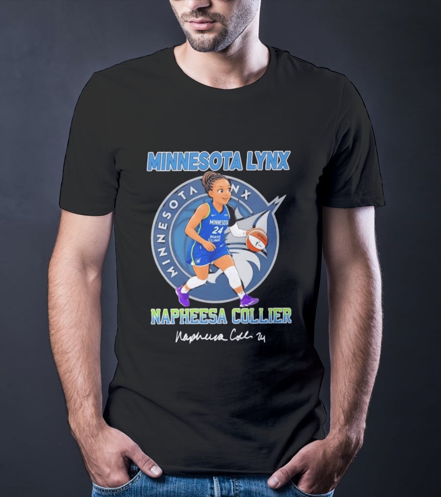 Minnesota Lynx Napheesa Collier 24 Chibi Basketball Player T-Shirt