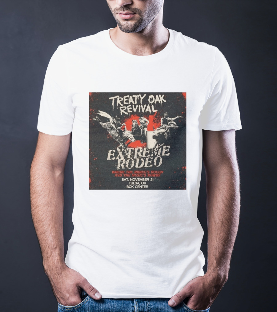 Treaty Oak Revival Extreme Rodeo Tulsa OK November 21 Bok Center Event T-Shirt