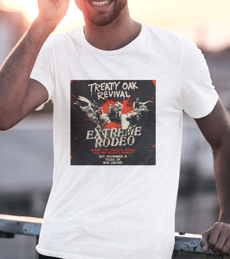 Treaty Oak Revival Extreme Rodeo Tulsa OK November 21 Bok Center Event T-Shirt
