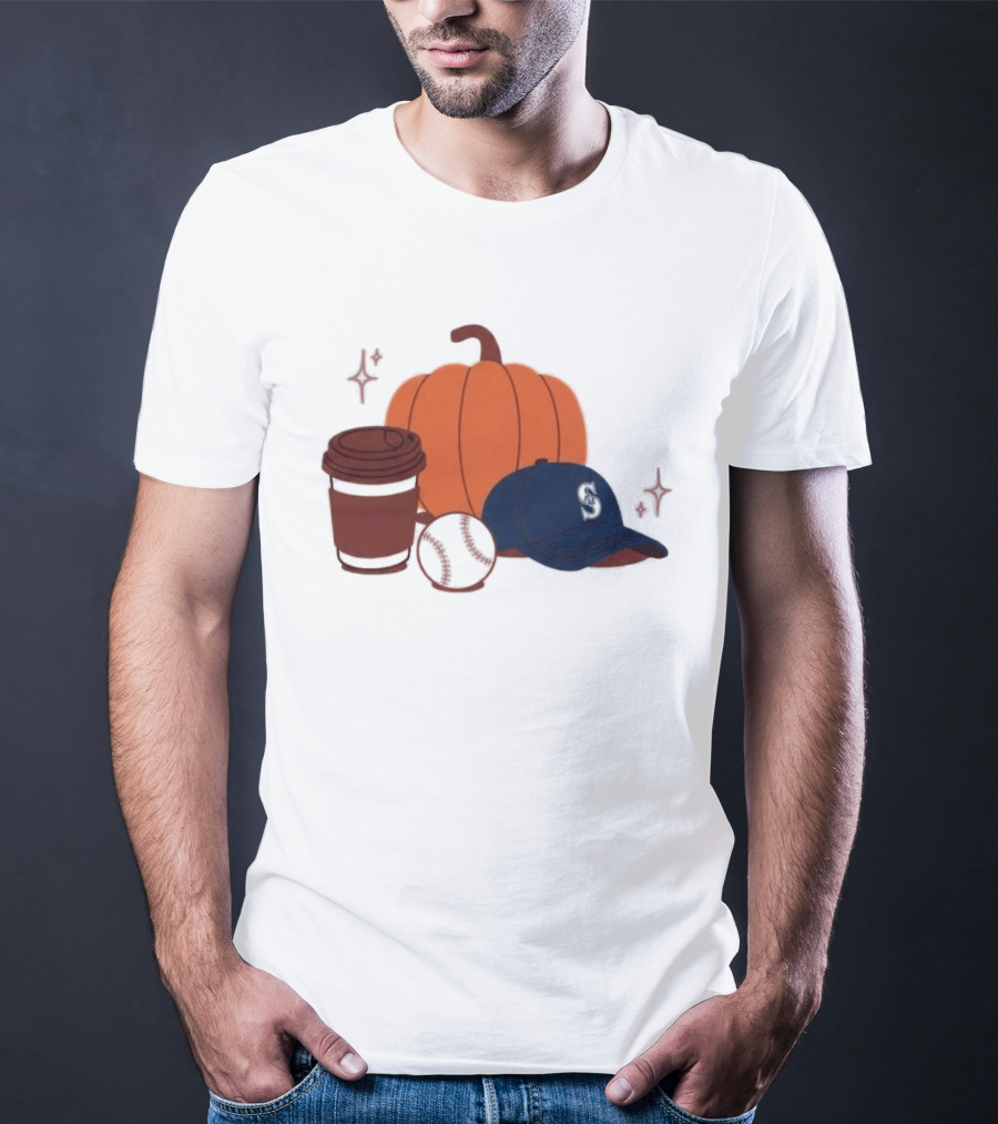 Mariners Pumpkinpalooza Coffee Baseball Cap Pumpkin T-Shirt