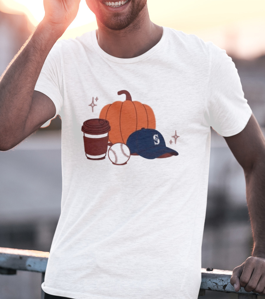Mariners Pumpkinpalooza Coffee Baseball Cap Pumpkin T-Shirt