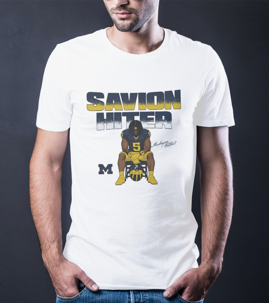 Savion Hiter No 5 Michigan Wolverines Football M T-Shirt