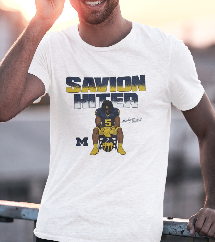 Savion Hiter No 5 Michigan Wolverines Football M T-Shirt