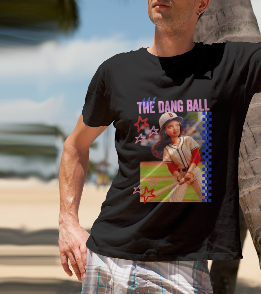 Barbie Ballfield Hit The Dang Ball Baseball Player Doll Vintage Stars T-Shirt