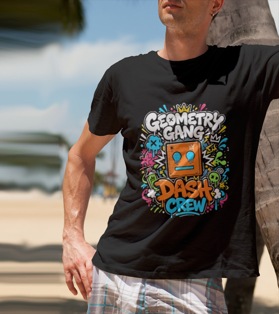 Geometry Gang Dash Crew Vibrant Splash T-Shirt