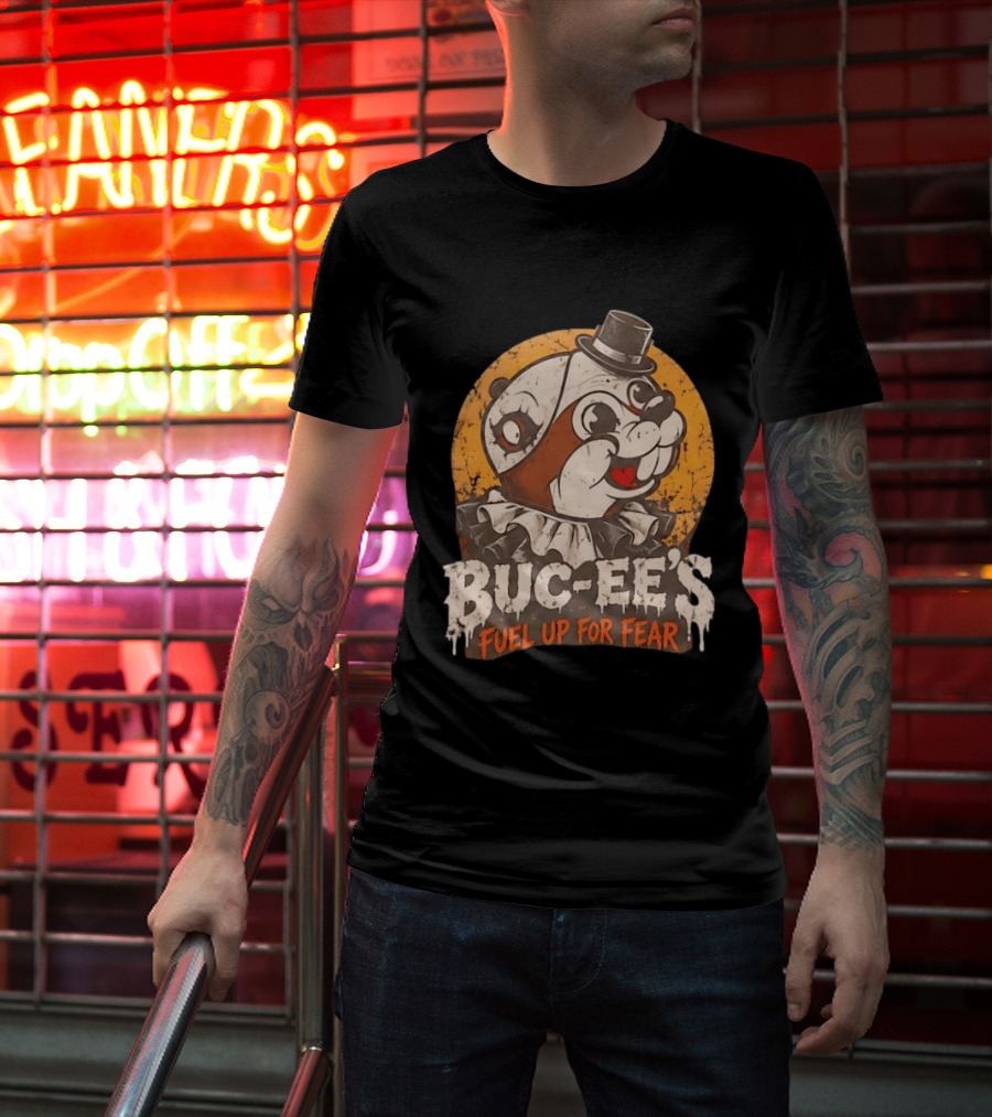 Buc Ee's Fuel Up For Fear Halloween Creepy Clown T-Shirt