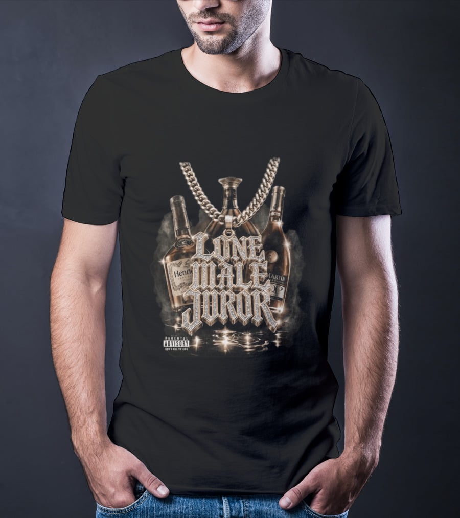 Hydeforce Store Lone Male Juror Liquor Bottle Necklace T-Shirt