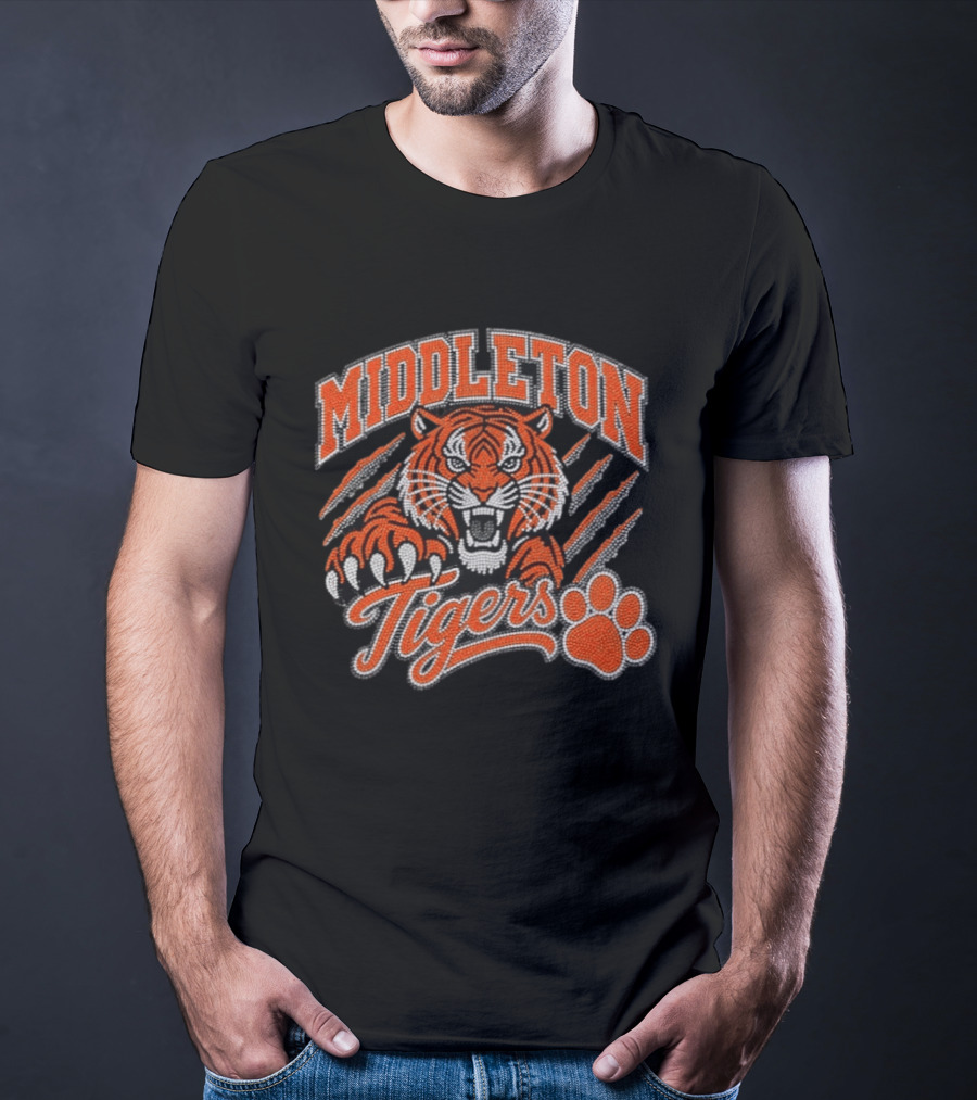 Middleton Tigers Fierce Claw Paw Print T-Shirt