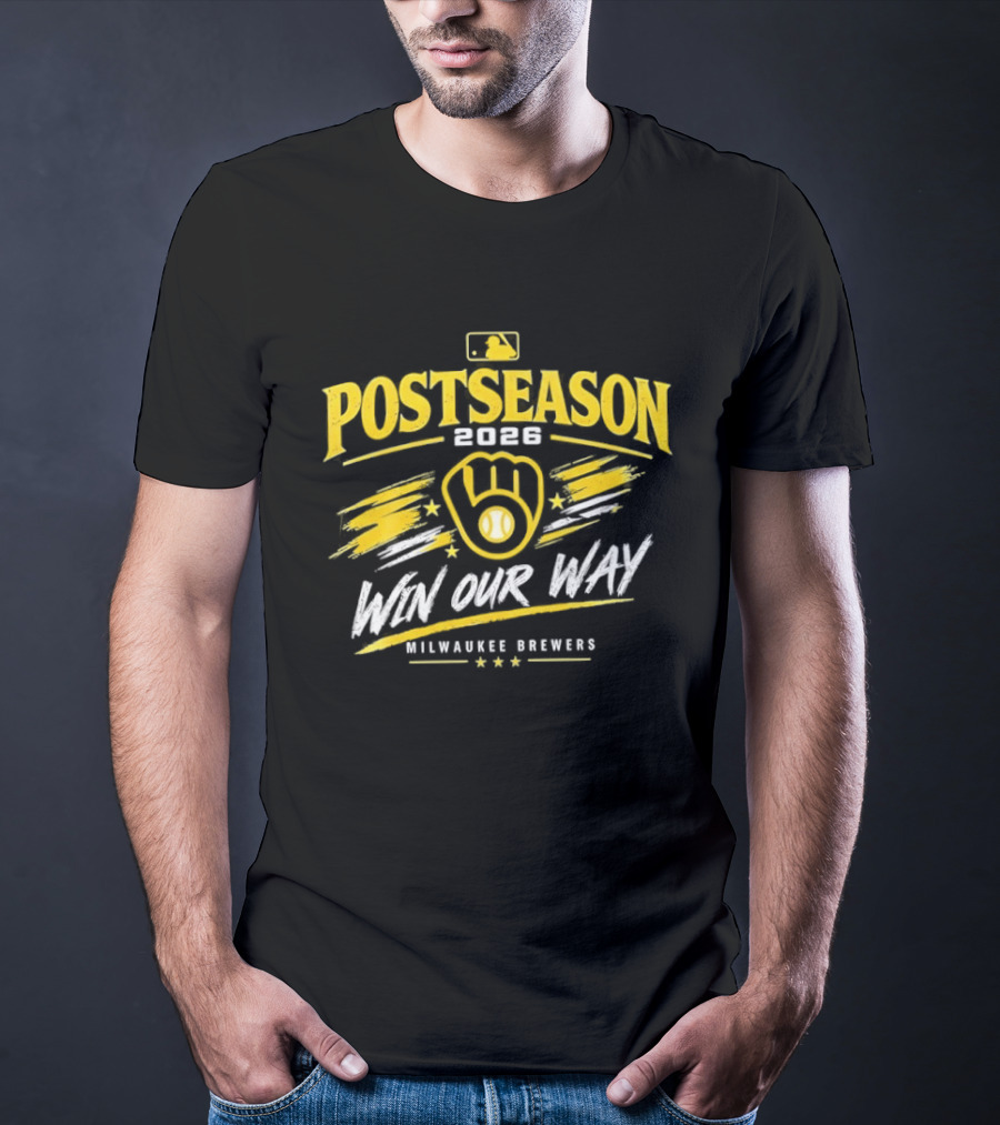 MLB Milwaukee Brewers Postseason 2026 Win Our Way Celebration T-Shirt