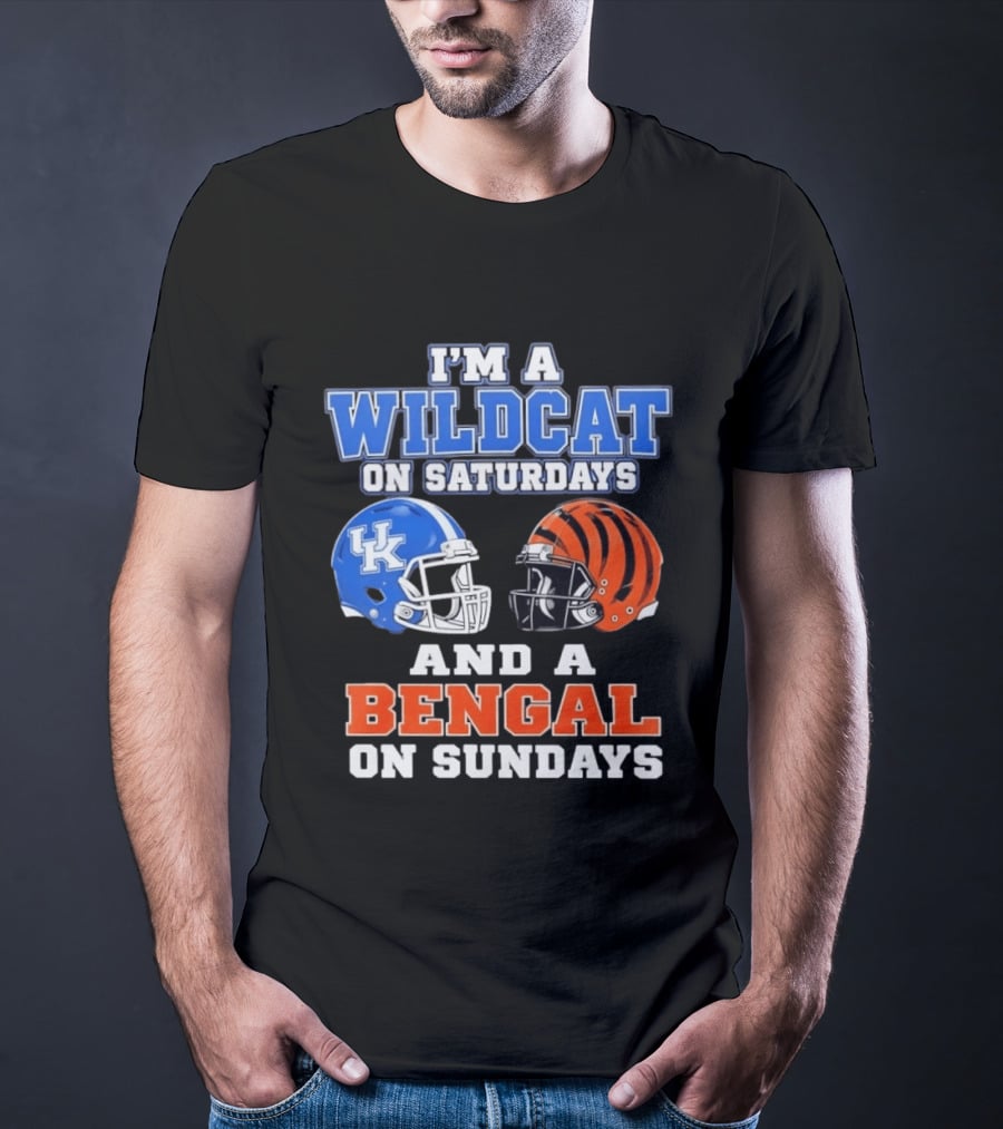 I'm A Wildcat UK Helmet Saturdays Bengal Helmet Sundays T-Shirt