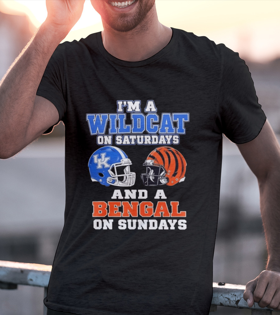 I'm A Wildcat UK Helmet Saturdays Bengal Helmet Sundays T-Shirt