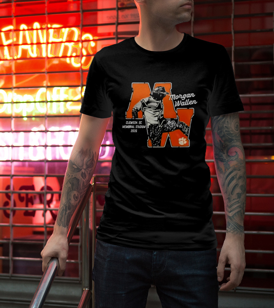 Morgan Wallen Clemson SC Memorial Stadium 2026 Tour Concert Tiger Paw T-Shirt