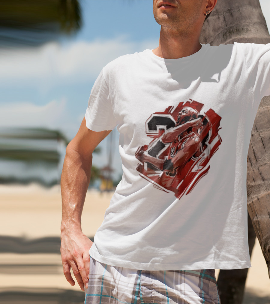 Basketball Player Number 23 Celebration Red Brushstrokes T-Shirt