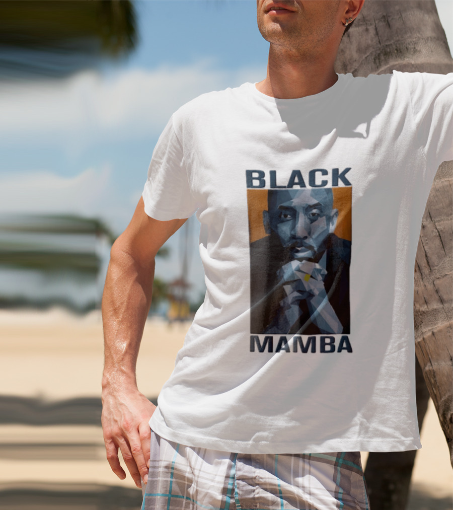 Black Mamba Low Poly Geometric Hands Clasped Orange T-Shirt