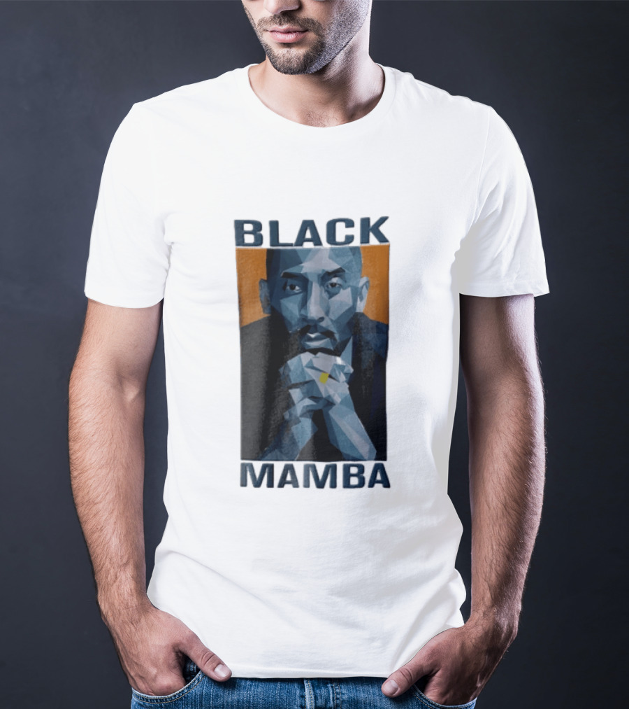 Black Mamba Low Poly Geometric Hands Clasped Orange T-Shirt