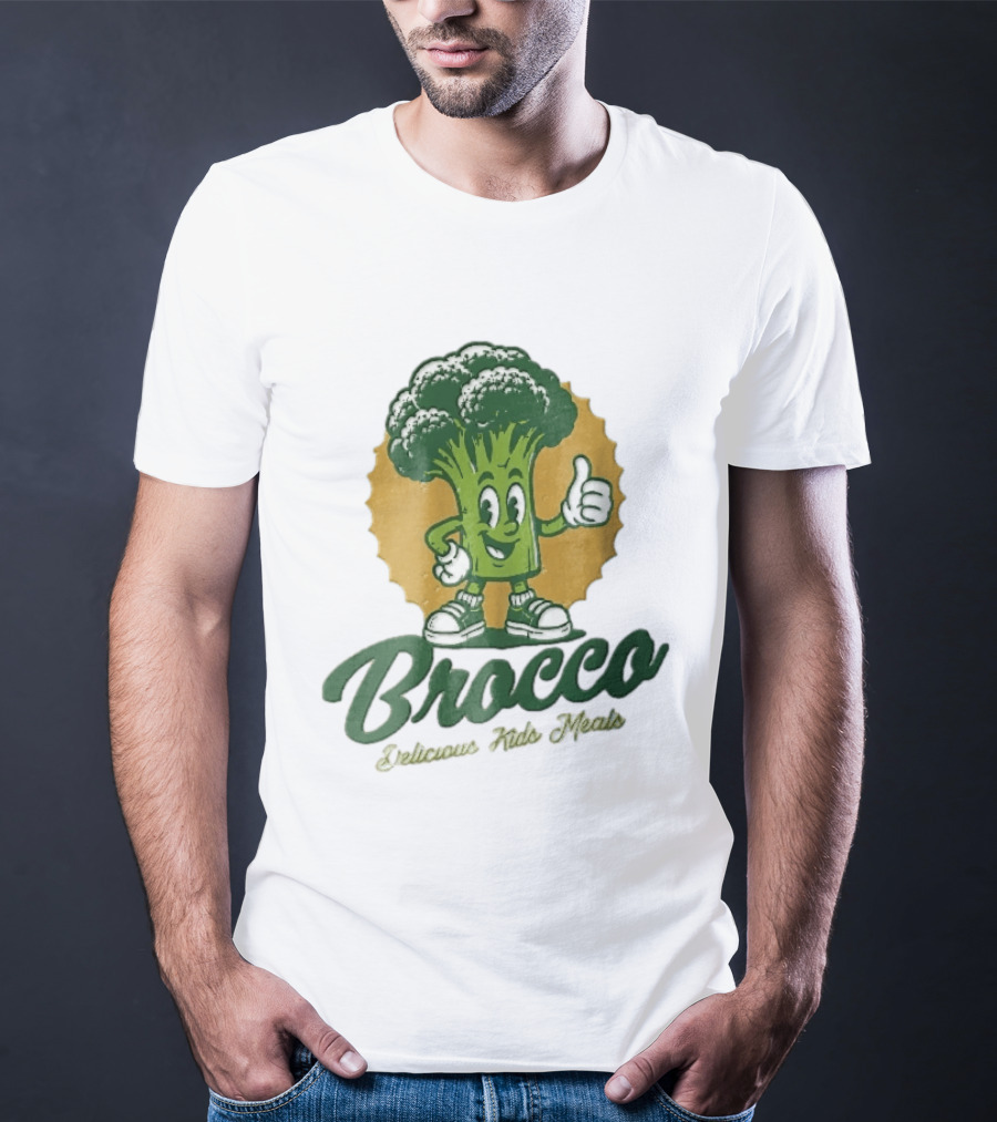 Brocco Delicious Kids Meals Cartoon Broccoli Thumbs Up T-Shirt