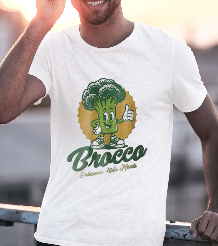 Brocco Delicious Kids Meals Cartoon Broccoli Thumbs Up T-Shirt