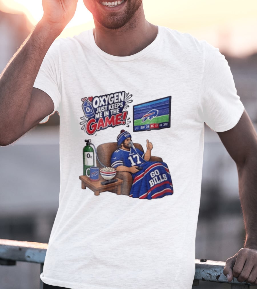 Buffalo Bills Oxygen Just Keeps Me In The Game Go Bills Cartoon Man Ing TV T-Shirt