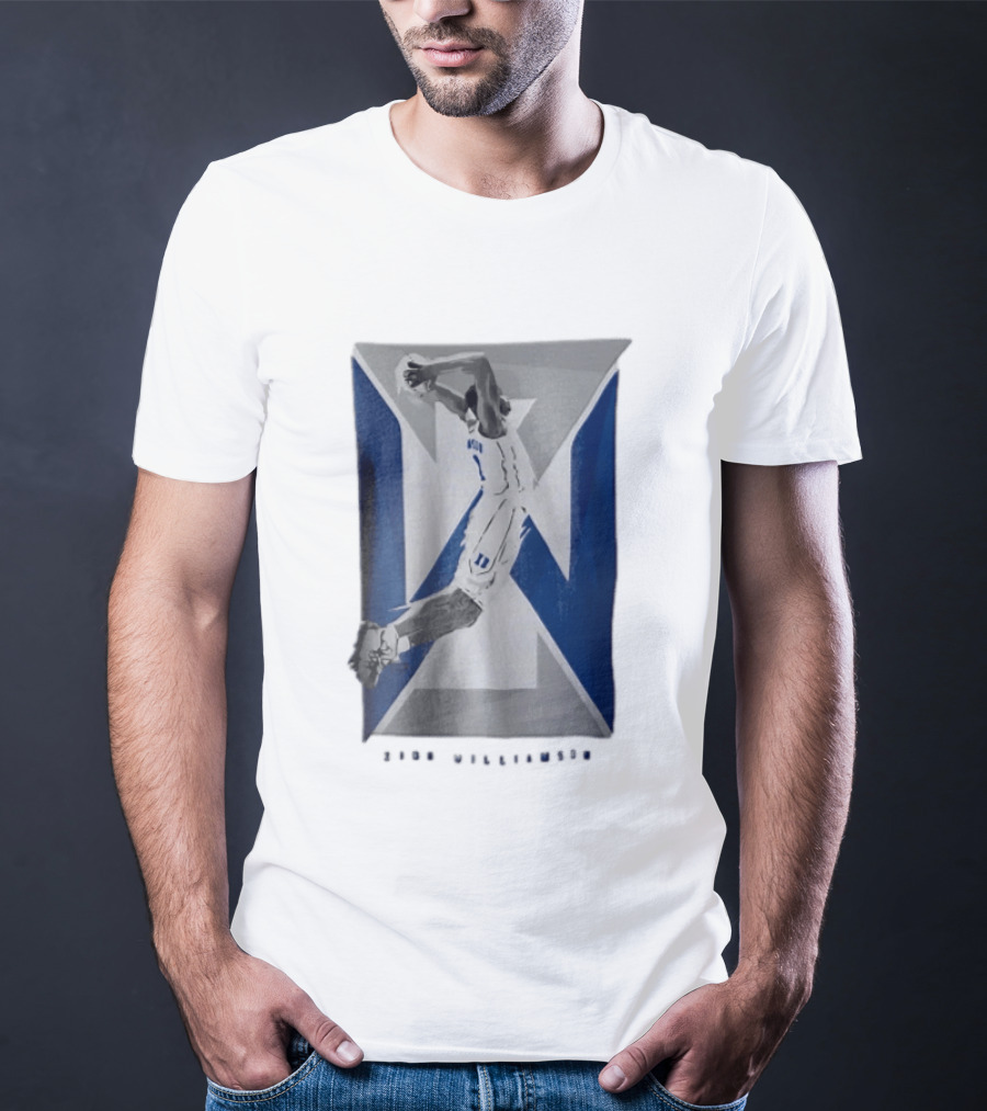 Duke Blue Devils NCAA Zion Williamson Basketball Player Dunking Geometric Number 1 T-Shirt
