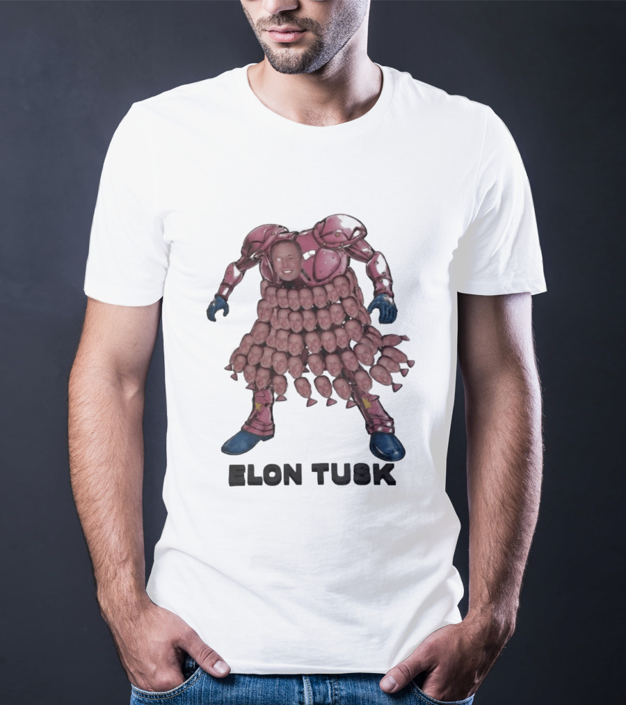 Elon Tusk Bootleg Collage Meme Unique Robot Face Fusion T-Shirt