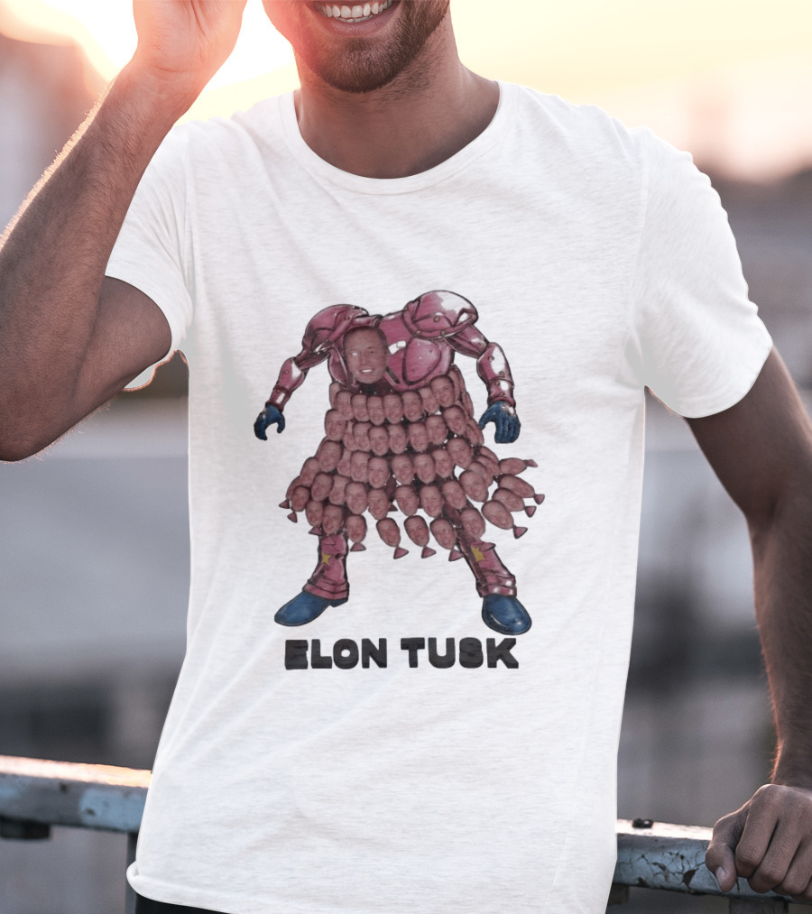 Elon Tusk Bootleg Collage Meme Unique Robot Face Fusion T-Shirt