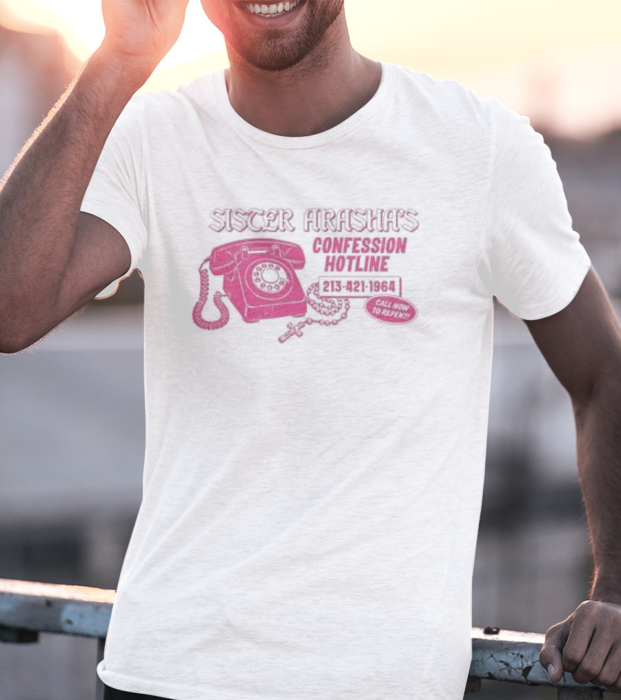 Sister Arasha Confession Hotline Fesspool Shop Pink Crop Tank T-Shirt