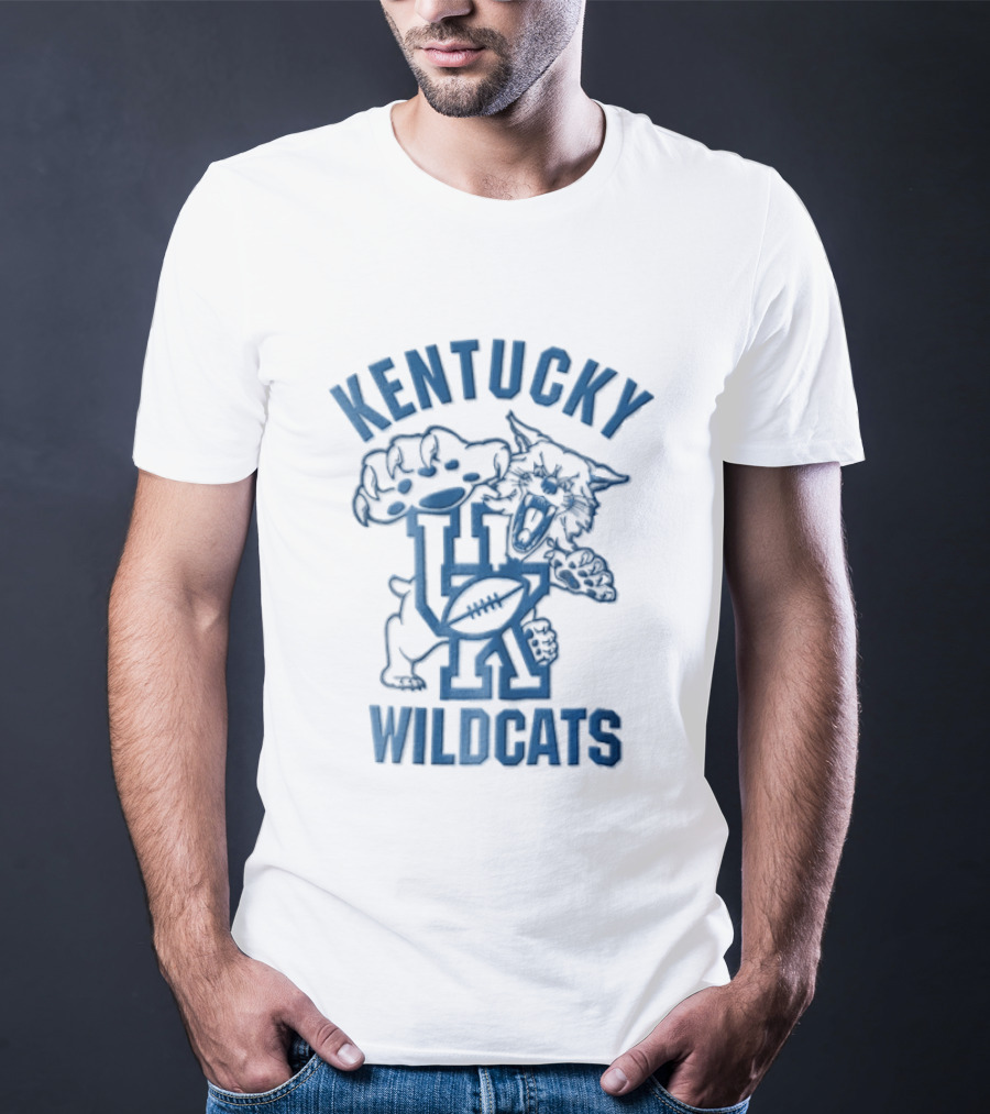 Kentucky Wildcats Roaring Big Paw Monogram UK Football T-Shirt