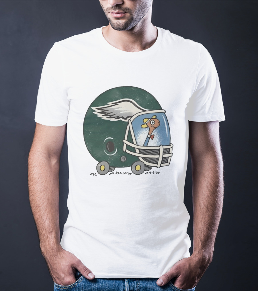 Philadelphia Eagles Worm Inside Football Helmet Sports Humor T-Shirt