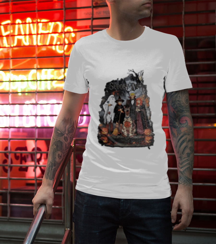 Scooby Doo Halloween Costume Party With Witch Ghost Vampire Pumpkin T-Shirt