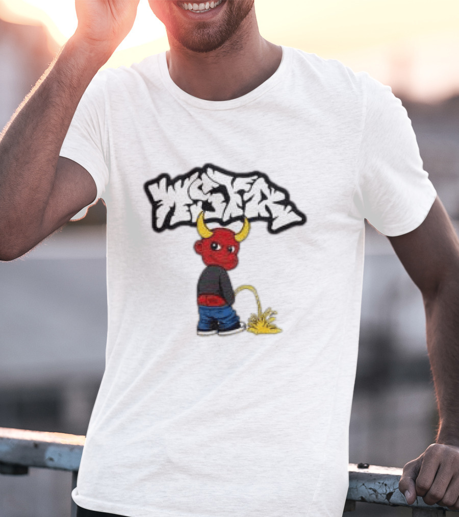 Wstr Store Wstr Devil Graffiti Red Devil Cartoon T-Shirt