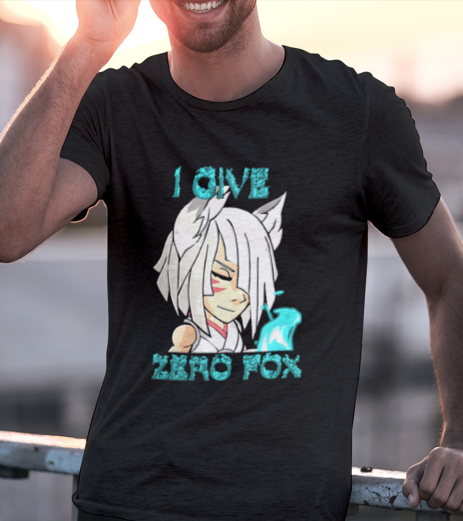 I Give Zero Fox White Hair Kitsune Blue Flame T-Shirt