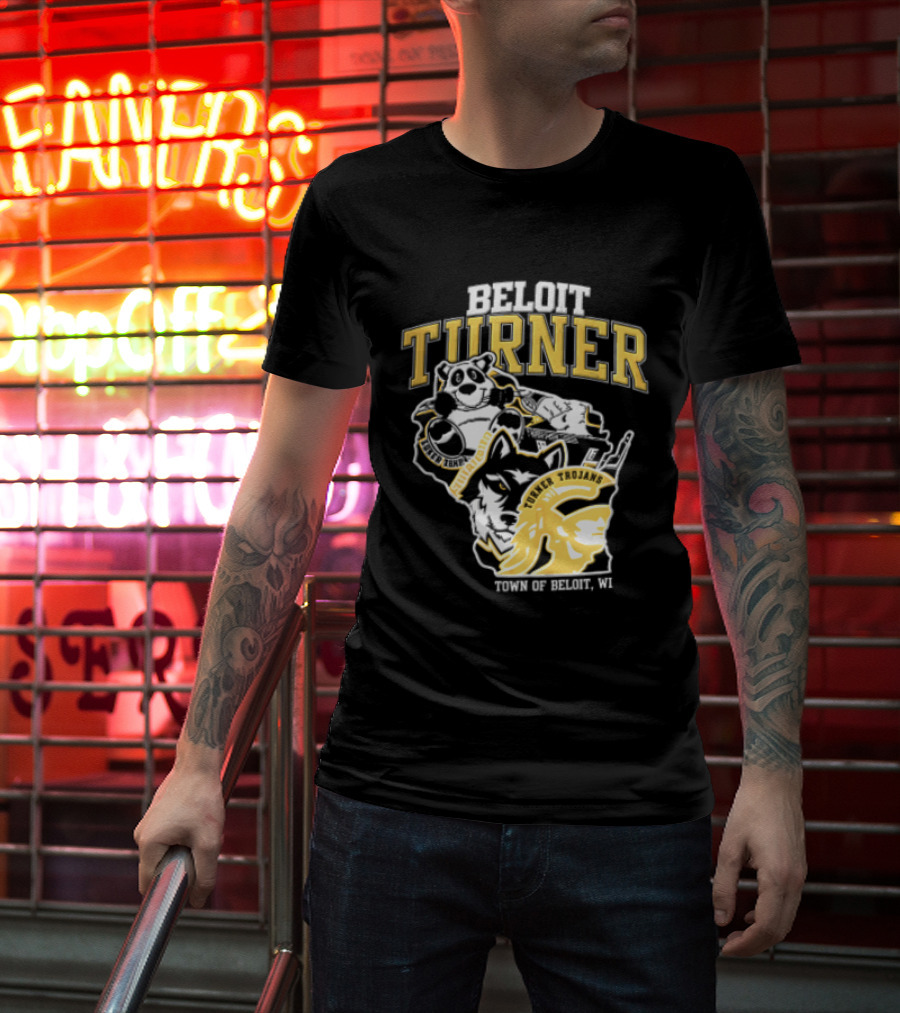 Beloit Turner Trojans Wisconsin Mascots Wolf Trojan Town Of Beloit WI T-Shirt