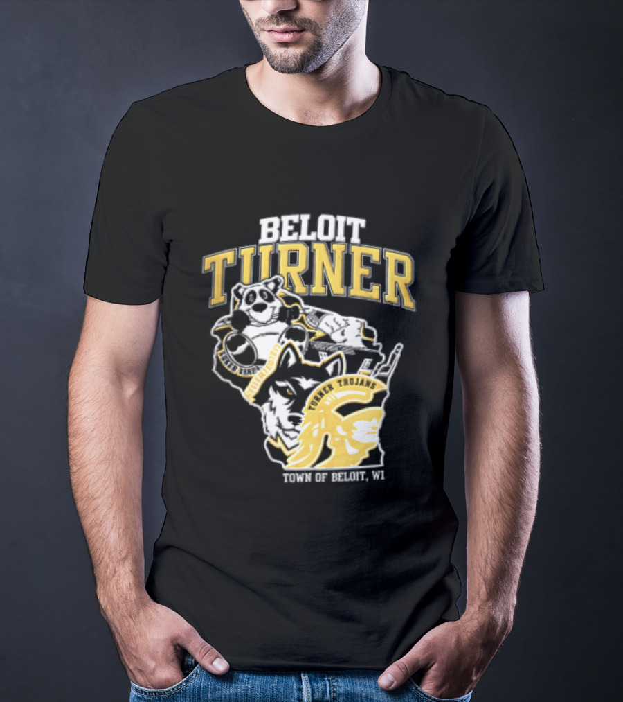 Beloit Turner Trojans Wisconsin Mascots Wolf Trojan Town Of Beloit WI T-Shirt