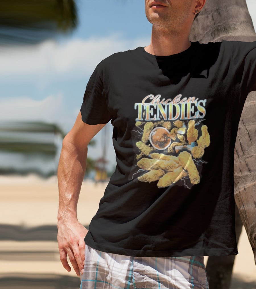 Chicken Tendies Fried Tenders Dipping Sauce Lightning Bolts T-Shirt