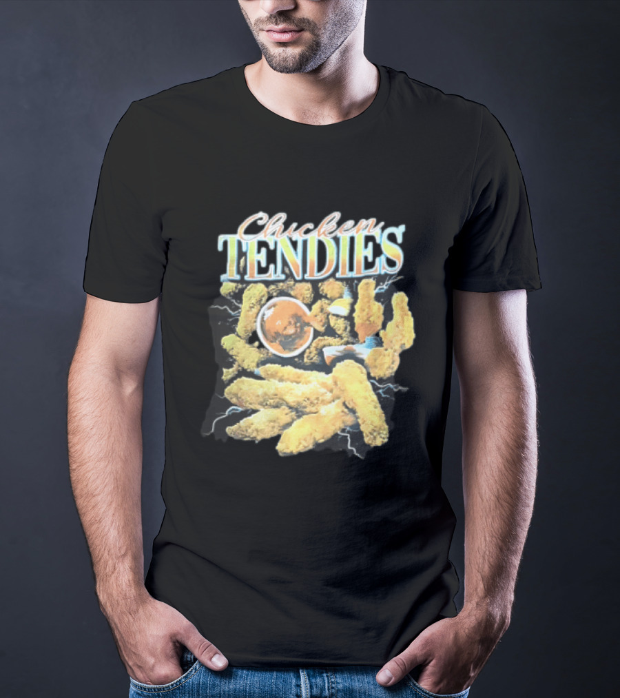 Chicken Tendies Fried Tenders Dipping Sauce Lightning Bolts T-Shirt