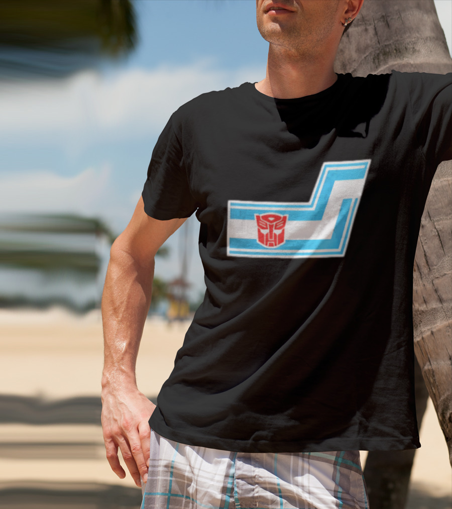 Transformers Autobots Red Insignia Blue White Racing Stripes Chevron Stickers T-Shirt