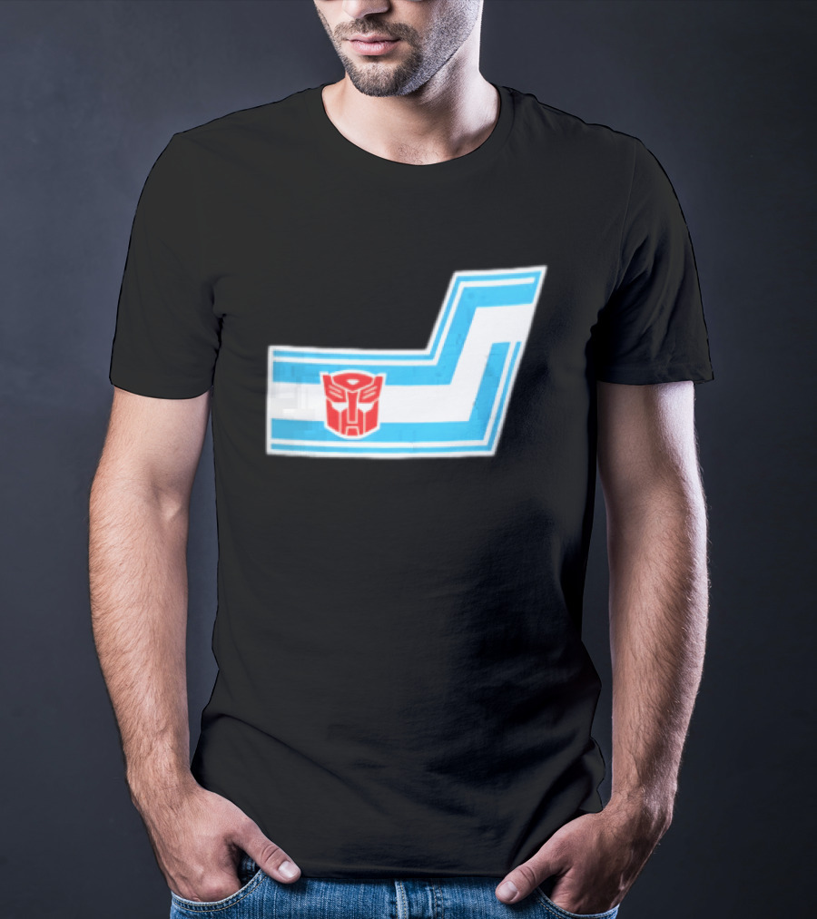 Transformers Autobots Red Insignia Blue White Racing Stripes Chevron Stickers T-Shirt