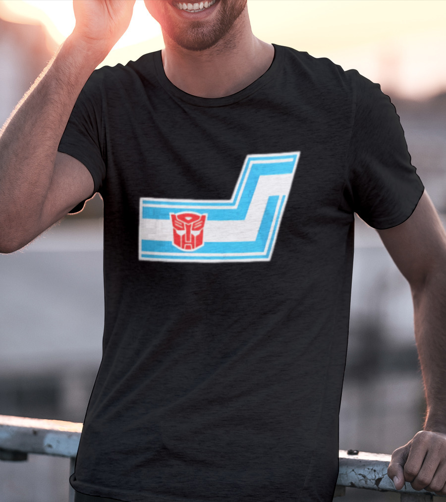Transformers Autobots Red Insignia Blue White Racing Stripes Chevron Stickers T-Shirt