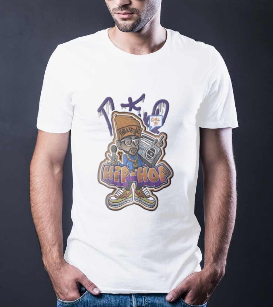 TKO Killa Style Chill Yo Hip Hop Cartoon Boombox Microphone T-Shirt