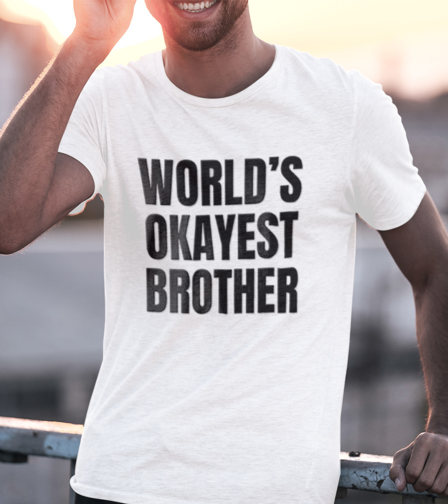 World's Okayest Brother Sans Serif Black T-Shirt