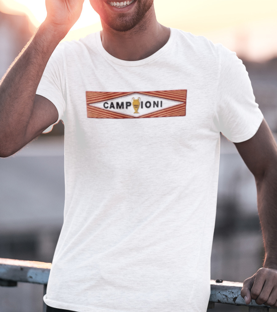Campioni 1984 European Cup Trophy Banner Roma Martini Diamond T-Shirt
