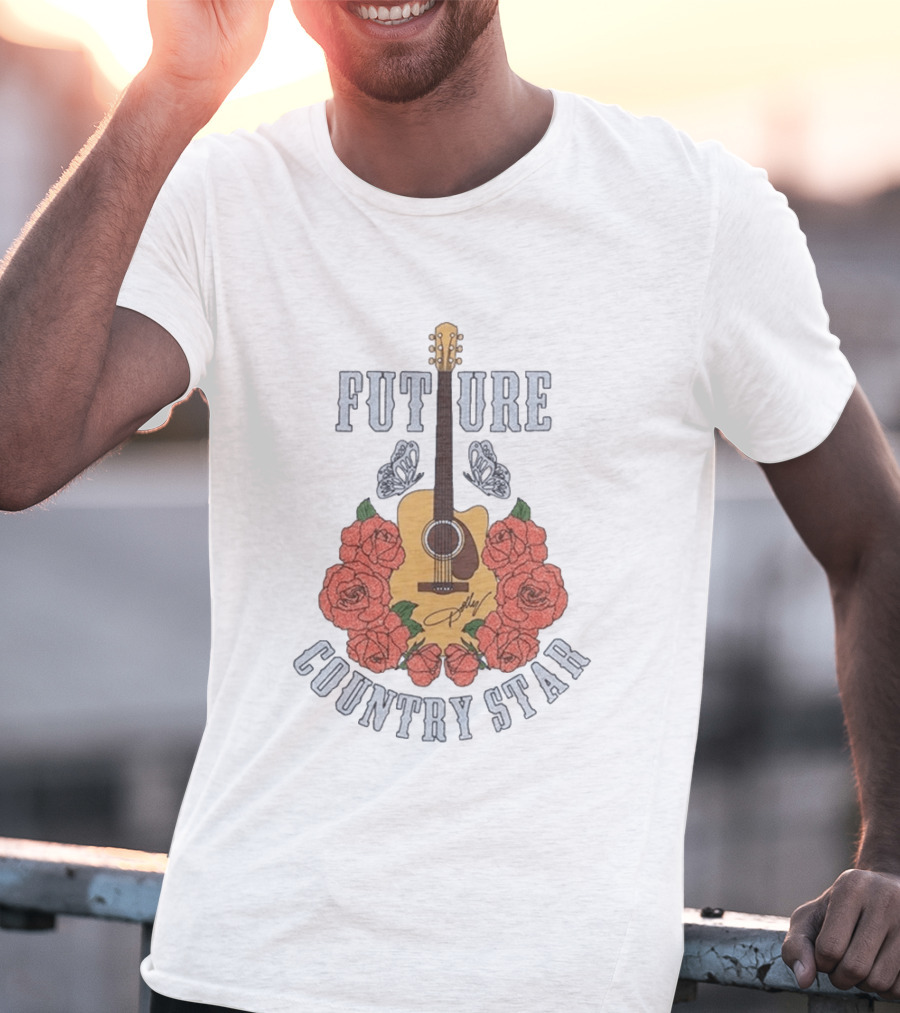 Future Country Star Dolly Parton 2026 Roses Guitar T-Shirt