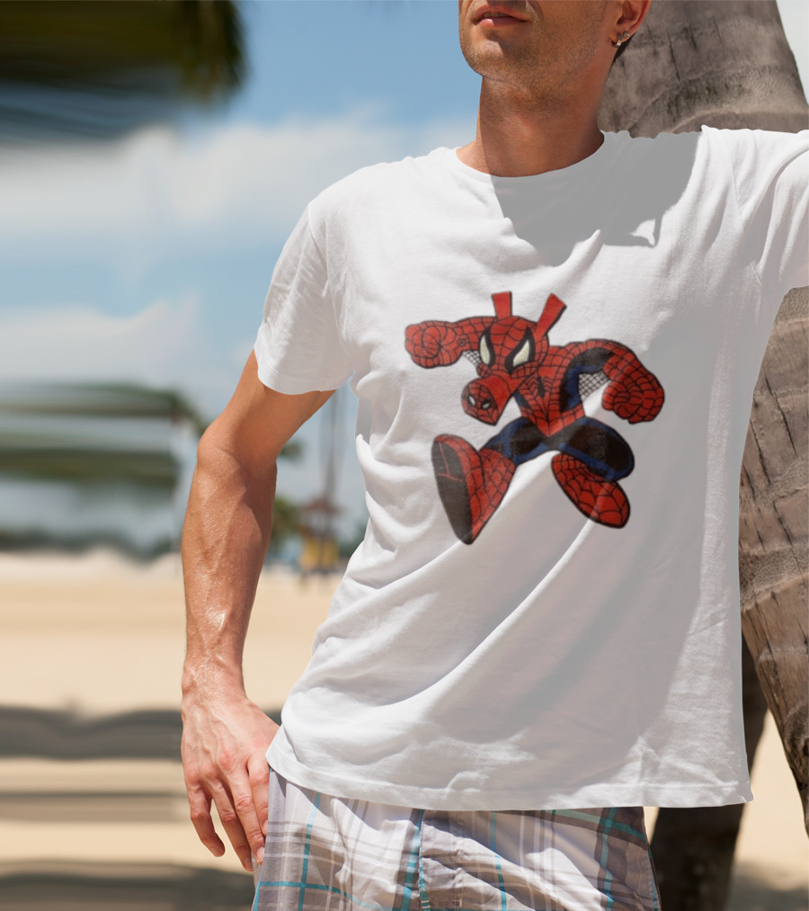 Marvel Comics Cartoon Spider Ham Peter Porker 1986 Pig Suit T-Shirt
