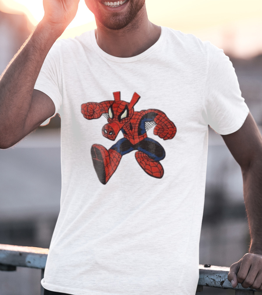 Marvel Comics Cartoon Spider Ham Peter Porker 1986 Pig Suit T-Shirt