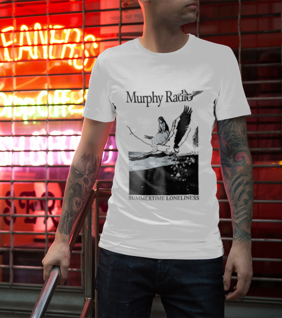 Murphy Radio Summertime Loneliness Woman On Flying Crane At Shore Line T-Shirt