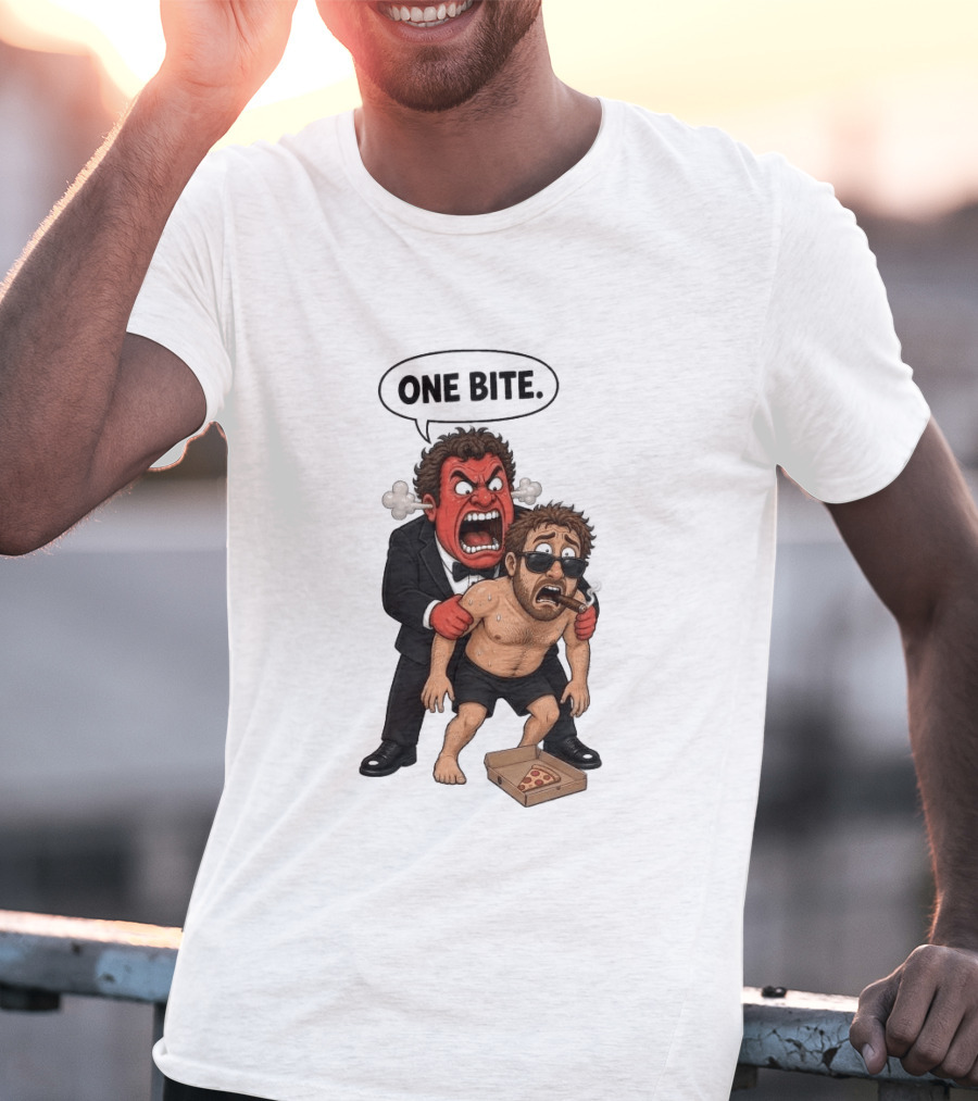 Rico Bo$co One Bite Cartoon Pizza Fan T-Shirt