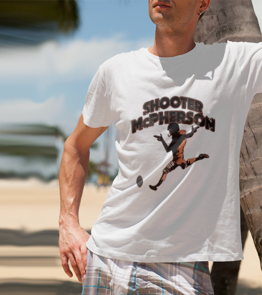 Shooter Mcpherson Football Kicker Finger Guns Distressed Player T-Shirt