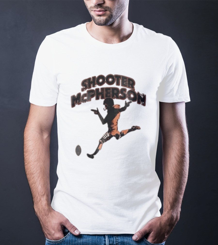 Shooter Mcpherson Football Kicker Finger Guns Distressed Player T-Shirt