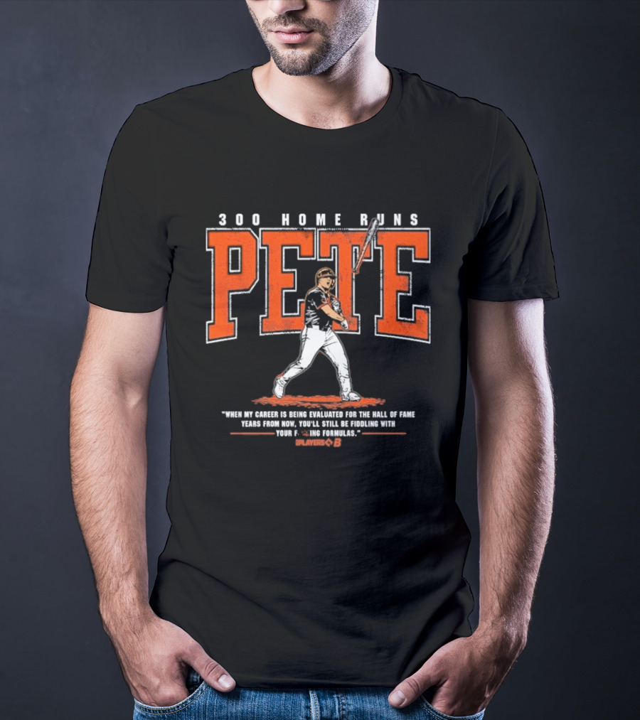 Pete Alonso 300 Home Runs Bat Throw Players' B T-Shirt