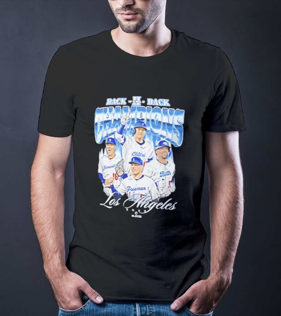 Los Angeles Back To Back Champions Ohtani Freeman Betts 2025 T-Shirt